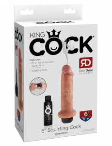 Фаллоимитатор с имитацией семяизвержения King Cock 6